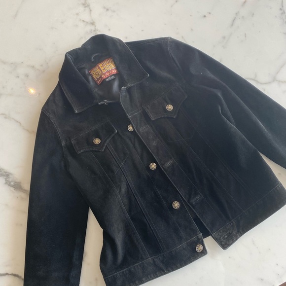 Vintage Black Suede Jacket - Picture 1 of 4